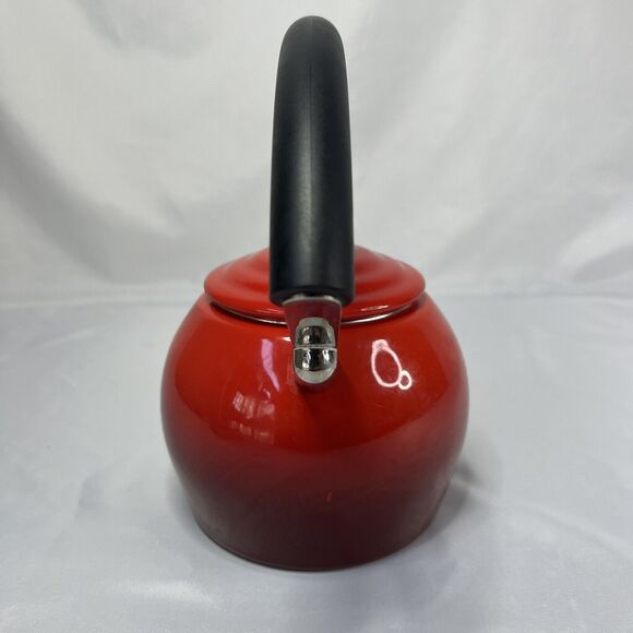 Le Creuset Kitchen Le Creuset Whistling Tea Kettle Red Enamel Tea